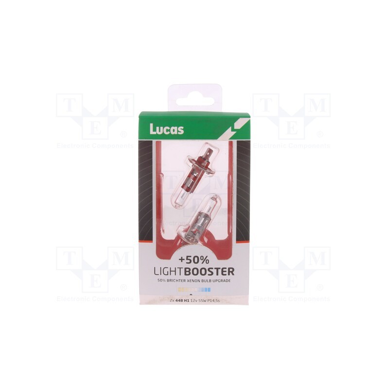 1 pcs x LUCAS - LLX448XLPX2 - Filament lamp: automotive, P14,5s, white-blue, 12V, 55W