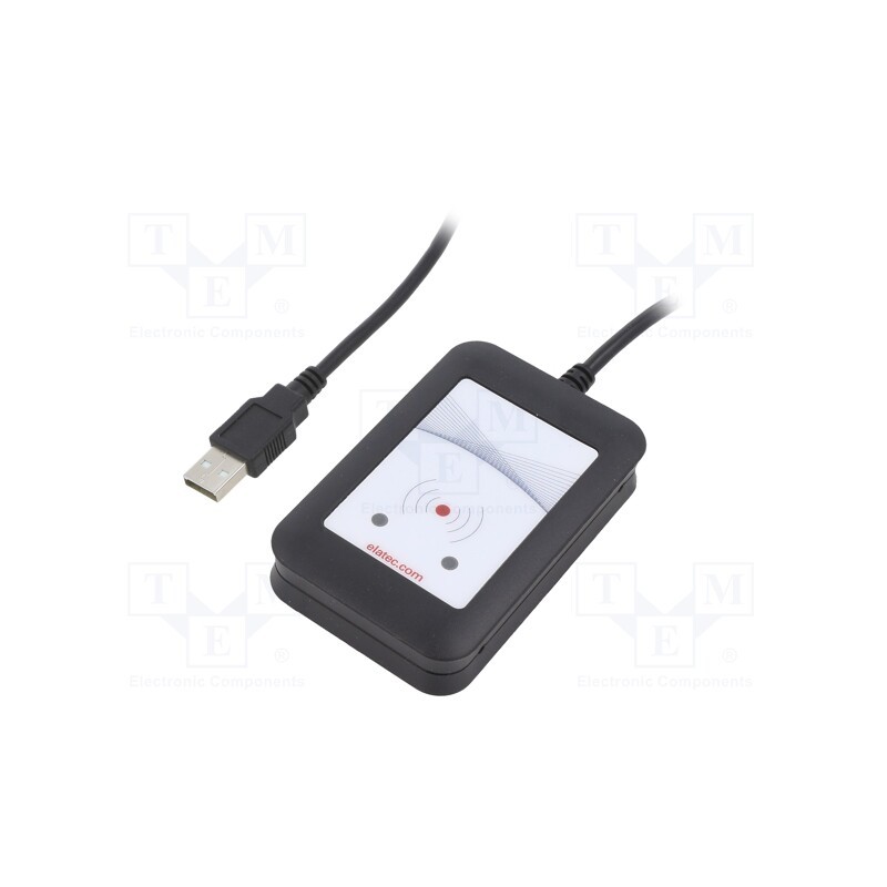 1 pcs x ELATEC - T4BT-BB2BEL6 - RFID reader, 4.3÷5.5V, USB, antenna, Range: 100mm, 88x56x18mm, ABS