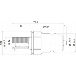 PAV quick connector long bulkhead m18x1 5 plug