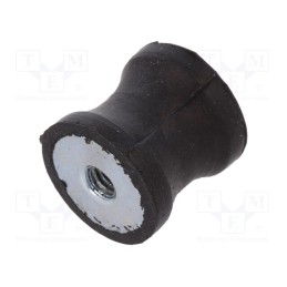 1 pcs x ELESA+GANTER - DVC.3-15-12-15-M4-40 - Vibration damper, M4, Ø: 15mm, rubber, L: 15mm, H: 4mm, 155N, 41N/mm