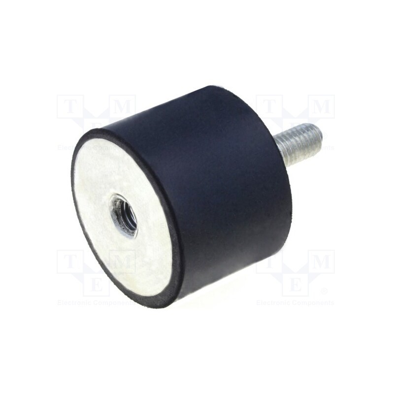1 pcs x ELESA+GANTER - DVA.2-40-30-M8-23-55 - Vibration damper, M8, Ø: 40mm, rubber, L: 30mm, Thread len: 23mm