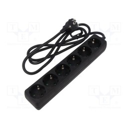 1 pcs x LOGILINK - LPS238B - Plug socket strip: supply, Sockets: 6, 250VAC, 16A, black, 1.5m