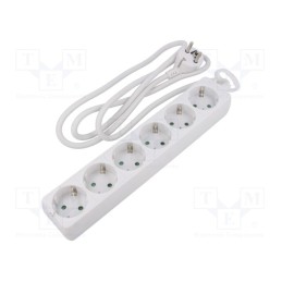 1 pcs x LOGILINK - LPS238 - Plug socket strip: supply, Sockets: 6, 250VAC, 16A, white, 1.5m
