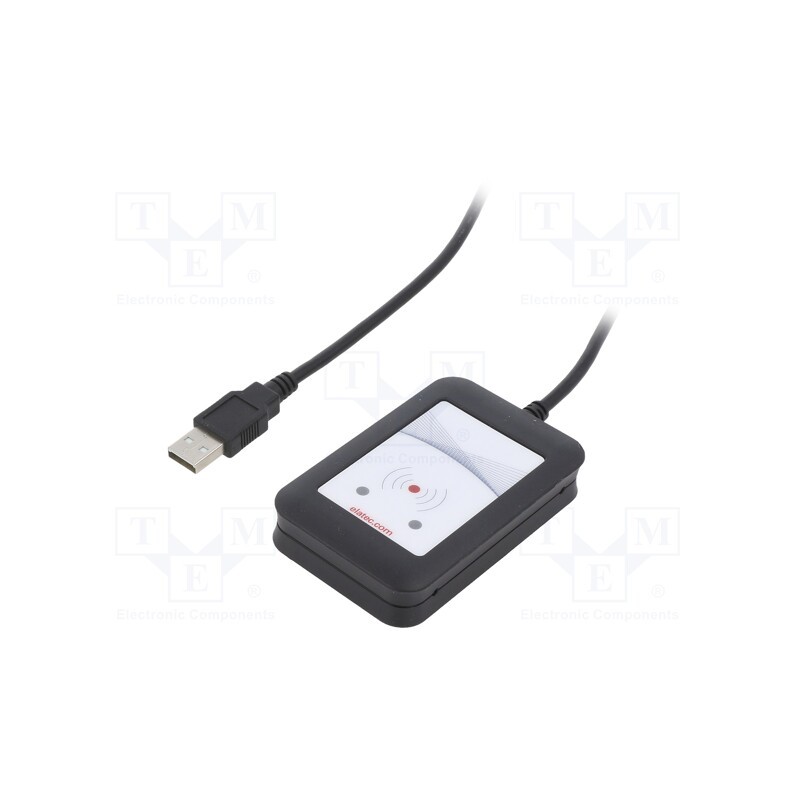 1 pcs x ELATEC - T4BT-BB2BEL6-P - RFID reader, 4.3÷5.5V, USB, antenna, Range: 100mm, 88x56x18mm, ABS