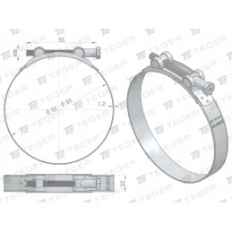 Clamping band gbs 52 55 clamp w1 galvanized steel