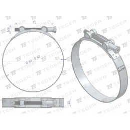 Clamping band gbs 64 67 clamp w1 galvanized steel
