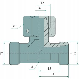 Hydraulic tee dko 12s 3x m20x1 5 din 2353