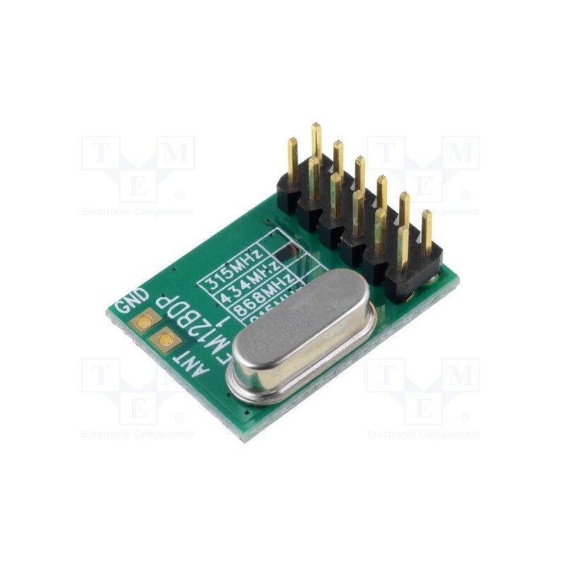 1 pcs x HOPE MICROELECTRONICS - RFM12B-433DP - Module: RF, FM transceiver, FSK, 433.92MHz, SPI, -105dBm, 5dBm, THT