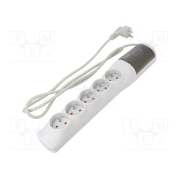 1 pcs x HSK DATA - ACAR XP STANDARD 1.5 GREY - Plug socket strip: protective, Sockets: 5, 230VAC, 10A, grey