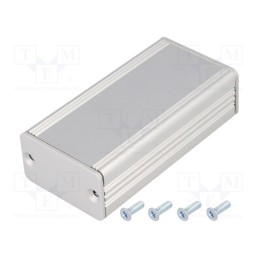 1 pcs x FISCHER ELEKTRONIK - AKG 41 24 80 ME - Enclosure: with panel, AKG, X: 41mm, Y: 80mm, Z: 24mm, aluminium, grey