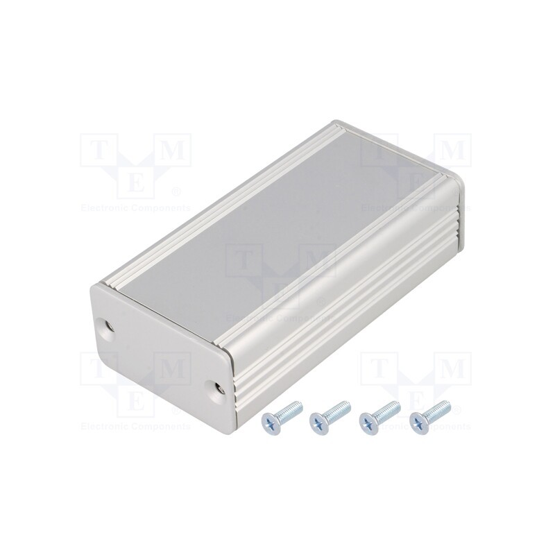 1 pcs x FISCHER ELEKTRONIK - AKG 41 24 80 ME - Enclosure: with panel, AKG, X: 41mm, Y: 80mm, Z: 24mm, aluminium, grey