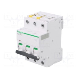 1 pcs x SCHNEIDER ELECTRIC - A9F03306 - Circuit breaker, 400VAC, Inom: 6A, Poles: 3, for DIN rail mounting