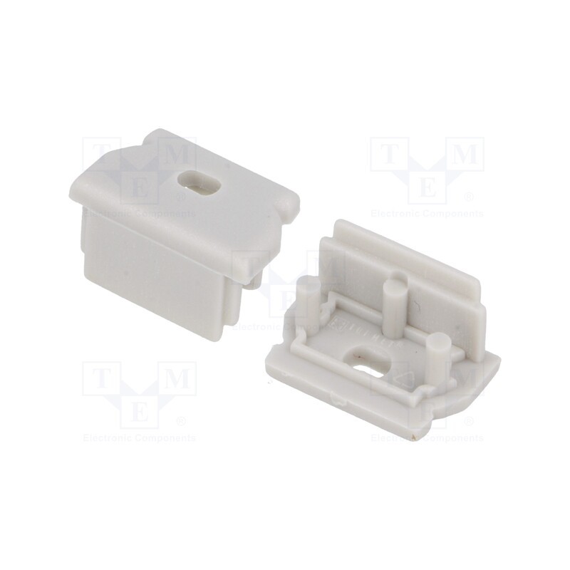 1 set x TOPMET - A1100022 -AS - Cap for LED profiles, grey, 2pcs, ABS, with hole, UNI12