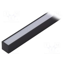 1 set x TOPMET - LINEA20 F/Y BK 1M SET STANDARD - Profiles for LED modules, white, black, L: 1m, LINEA20, aluminium