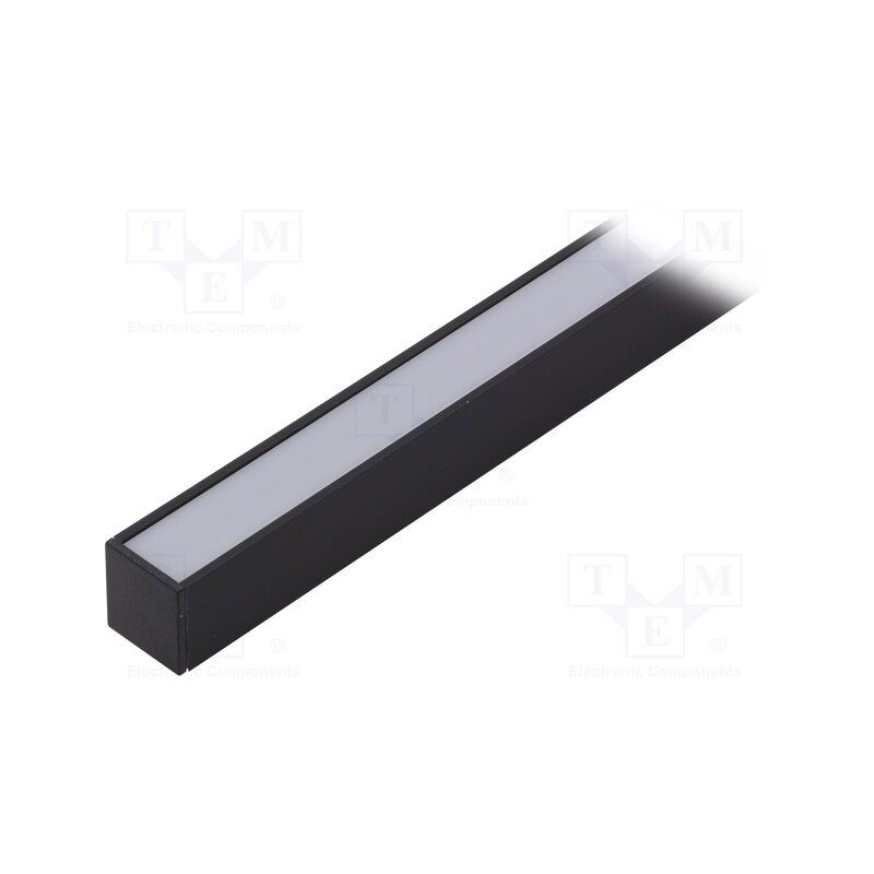 1 set x TOPMET - LINEA20 F/Y BK 1M SET STANDARD - Profiles for LED modules, white, black, L: 1m, LINEA20, aluminium