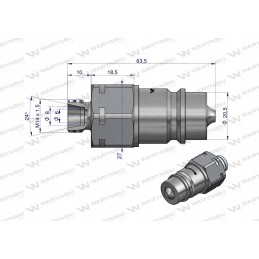 Hydraulic quick connector plug M14x1 5 euros