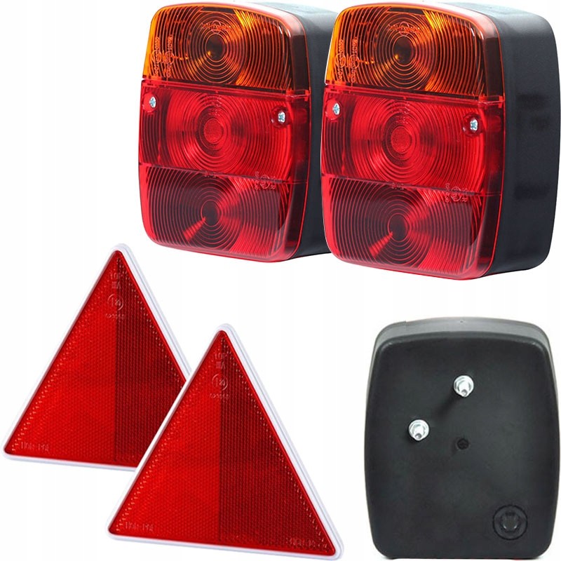 Set of rear lamps with triangles, trailer lamps