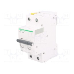 1 pcs x SCHNEIDER ELECTRIC - A9F03206 - Circuit breaker, 400VAC, Inom: 6A, Poles: 2, for DIN rail mounting