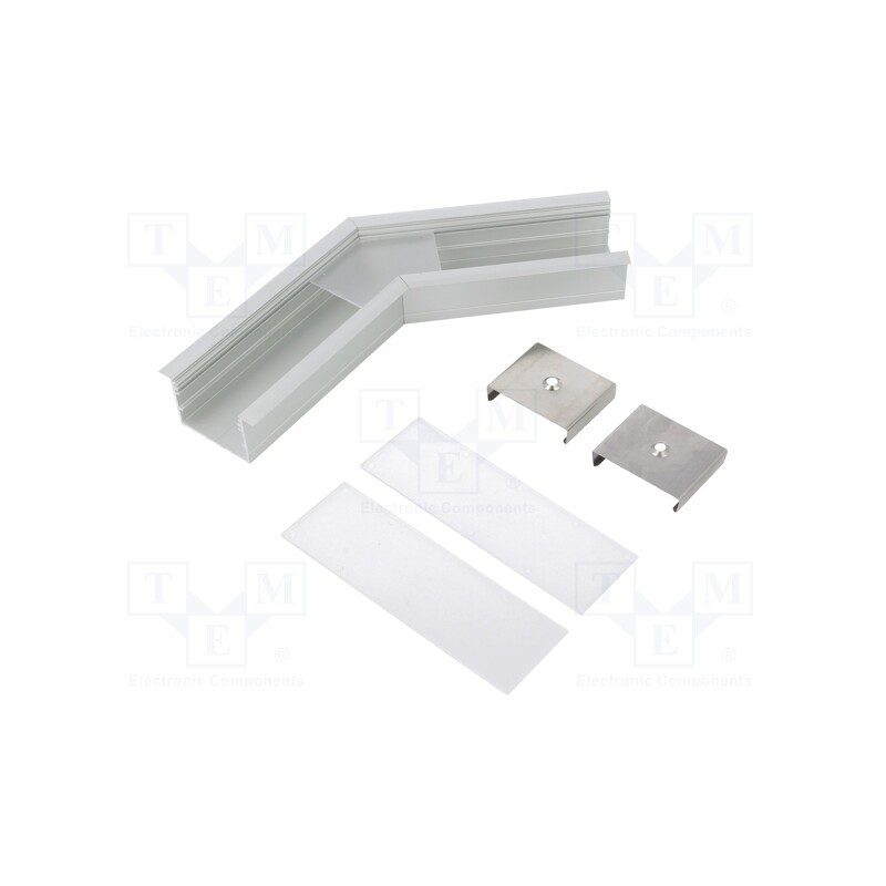 1 set x TOPMET - V4820020S - Connector 135°, silver, aluminium, anodized, VARIO30-07