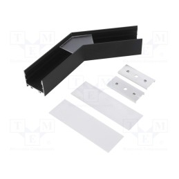 1 set x TOPMET - V4700021S - Connector 135°, black, aluminium, anodized, VARIO30-02