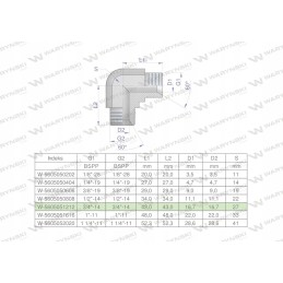 Hydraulic elbow inch bb 3 4 bsp xw