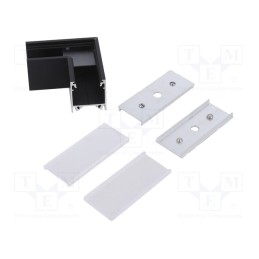 1 set x TOPMET - C1860002 - Connector 90°, black, aluminium,polycarbonate, LINEA20