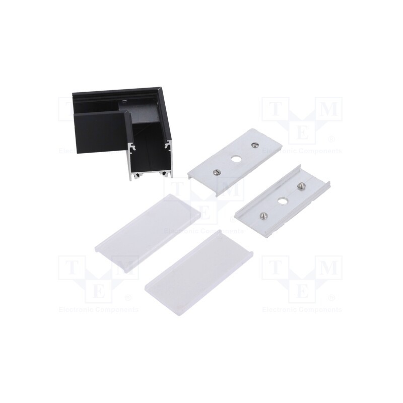 1 set x TOPMET - C1860002 - Connector 90°, black, aluminium,polycarbonate, LINEA20
