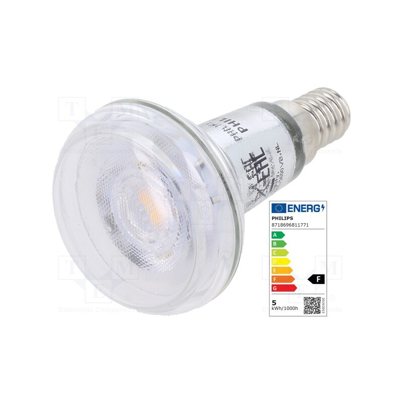 1 pcs x PHILIPS - 8718696811771 - LED lamp, warm white, E14, 230VAC, 320lm, P: 4.3W, 36°, 2700K