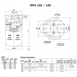 Body hydraulic return filter cs 150 p10a
