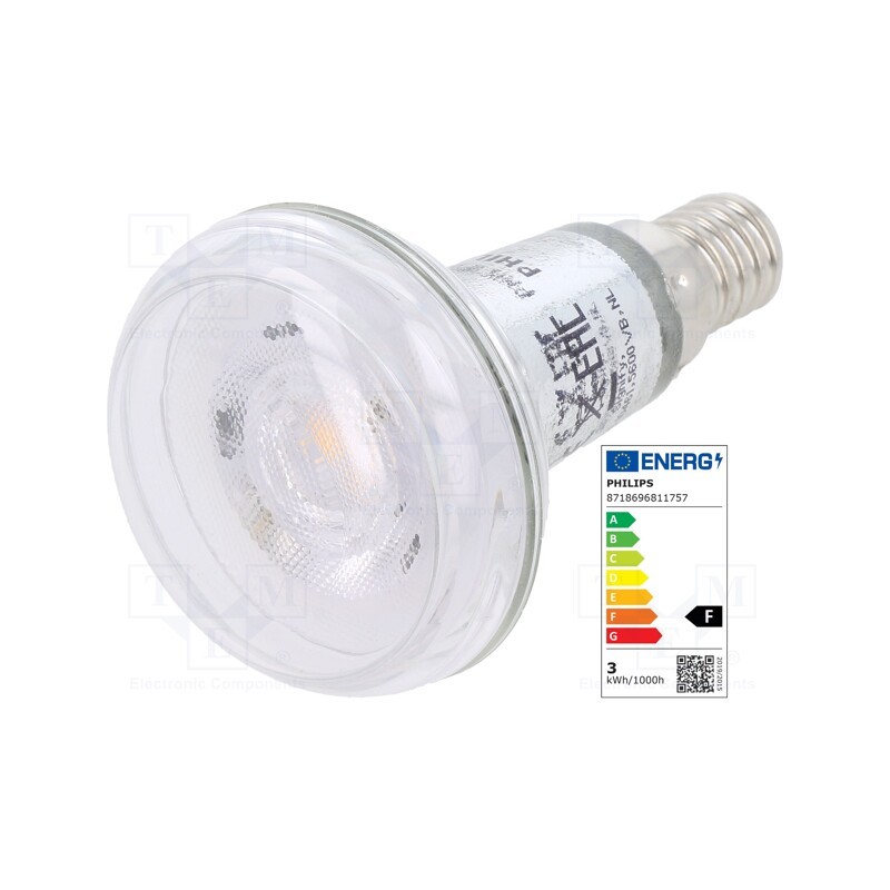 1 pcs x PHILIPS - 8718696811757 - LED lamp, warm white, E14, 230VAC, 210lm, P: 2.8W, 36°, 2700K