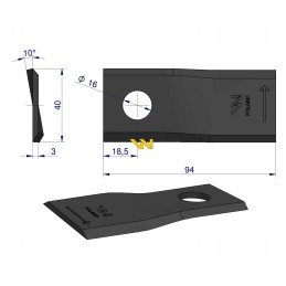Lawn mower blade l 94x40x3 16 famarol warynski