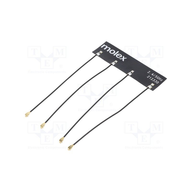 1 pcs x MOLEX - 212330-0100 - Antenna, Bluetooth,WiFi,ZigBee, linear, 70x20mm, U.FL, Len: 100mm
