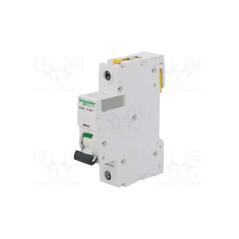 1 pcs x SCHNEIDER ELECTRIC - A9F03120 - Circuit breaker, 230VAC, Inom: 20A, Poles: 1, Charact: B, 6kA, IP20