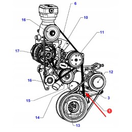 F339202040050 multi-groove belt 8 pk x 1815 lp