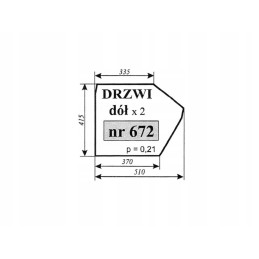 Lower door glass c 330 c 360 kozmin 672