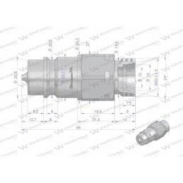 Hydraulic quick connector plug M22x1 5 thread