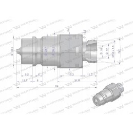 Hydraulic quick connector plug M18x1 5 thread