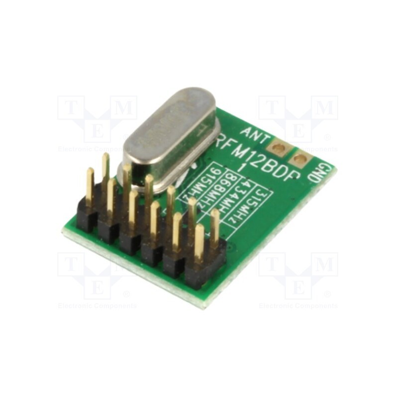 1 pcs x HOPE MICROELECTRONICS - RFM12B-868DP - Module: RF, FM transceiver, FSK, 868MHz, SPI, -105dBm, 2.2÷3.8VDC