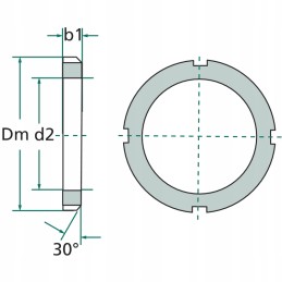 Bearing nut 38x7 mm m25x1 5 km 05 granite