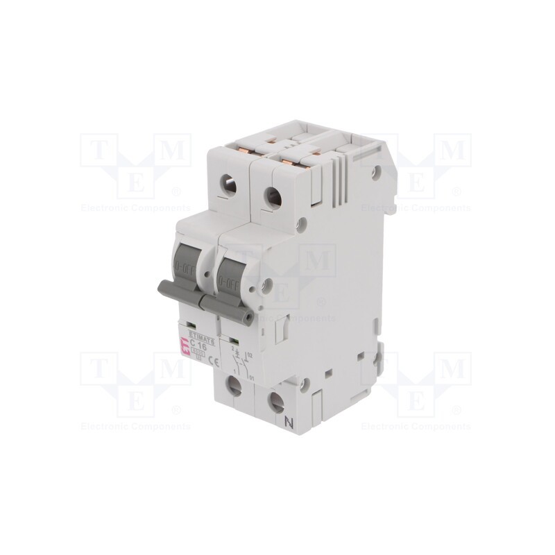 1 pcs x ETI POLAM - ETIMAT 6 1P+N C16 - Circuit breaker, 230/400VAC, Inom: 16A, Poles: 1+N, Charact: C, 6kA
