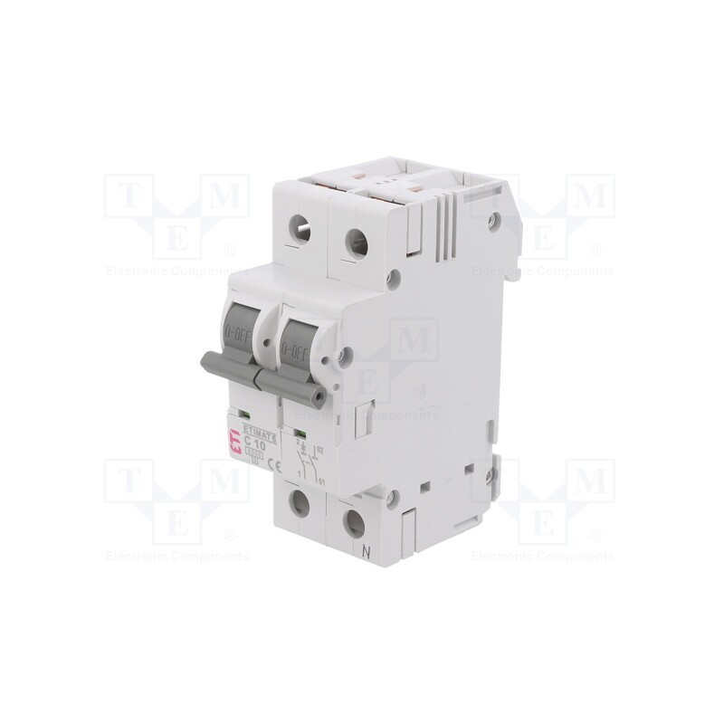 1 pcs x ETI POLAM - ETIMAT 6 1P+N C10 - Circuit breaker, 230/400VAC, Inom: 10A, Poles: 1+N, Charact: C, 6kA