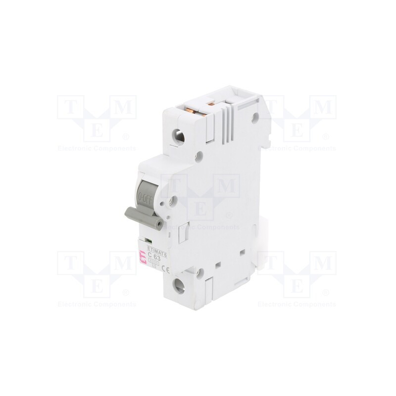 1 pcs x ETI POLAM - ETIMAT 6 1P C63 - Circuit breaker, 230/400VAC, Inom: 63A, Poles: 1, Charact: C, 6kA