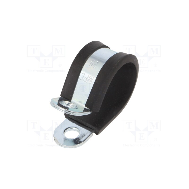 1 pcs x MPC INDUSTRIES - LKD12820 - Fixing clamp, ØBundle : 28mm, W: 20mm, steel, Cover material: EPDM