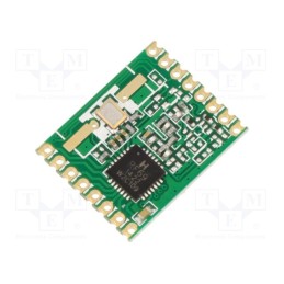 1 pcs x HOPE MICROELECTRONICS - RFM69W-433S2 - Module: RF, FM transceiver, FSK, 433.92MHz, SPI, -120dBm, 13dBm, SMD