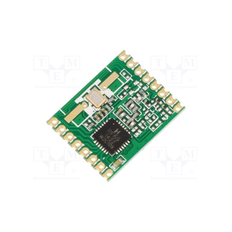 1 pcs x HOPE MICROELECTRONICS - RFM69W-433S2 - Module: RF, FM transceiver, FSK, 433.92MHz, SPI, -120dBm, 13dBm, SMD