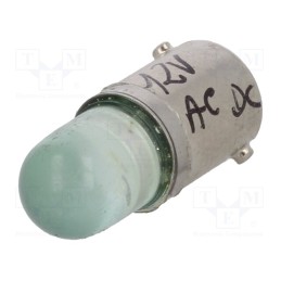 1 pcs x POLAM-ELTA - LG-BA9S-12AC/DC - LED lamp, green, BA9S, 12VDC, 12VAC
