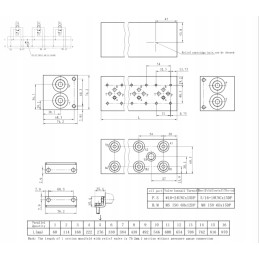 Valve plate block ng6 cetop 5 sections with valve