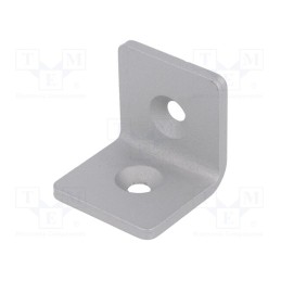 1 pcs x ELESA+GANTER - GN 967-45-45-L-1-SR -AS - Angle bracket, for profiles, W: 45mm, H: 45mm, L: 45mm, steel, silver