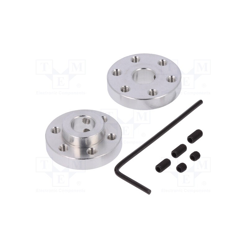 1 set x POLOLU - ALUMINUM MOUNTING HUB FOR 8MM SHAFT M3 H - Bracket wheel, Kit: adapter,allen wrench,mounting screws, 2pcs.