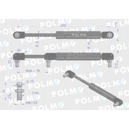Roof actuator 64014593 fits Ursus C 385